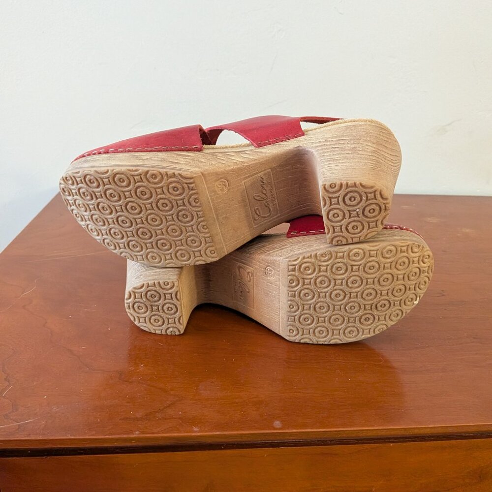 Calou Red Astrid Stockholm Clogs Comfort 39 8.5 - Picture 4 of 6